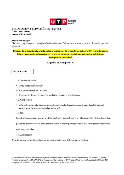 Esquema PC 2 Espero les sirva COMPRENSIÓN Y REDACCIÓN DE TEXTOS I