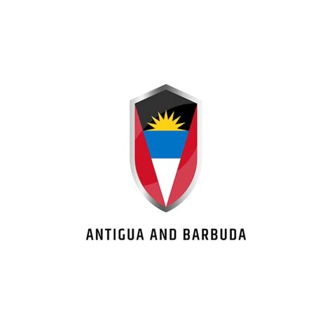 Bandera De Antigua Y Barbuda Con Icono De Escudo Ilustraci N Vectorial