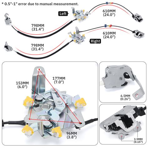 Rear Left Right Door Latch Lock Cable Extended Cab For Ford F250 F350