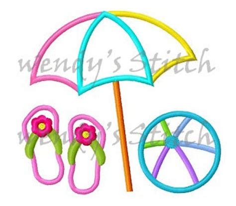 Summer Beach Flip Flop Beach Ball Umbrealla By Wendysstitch