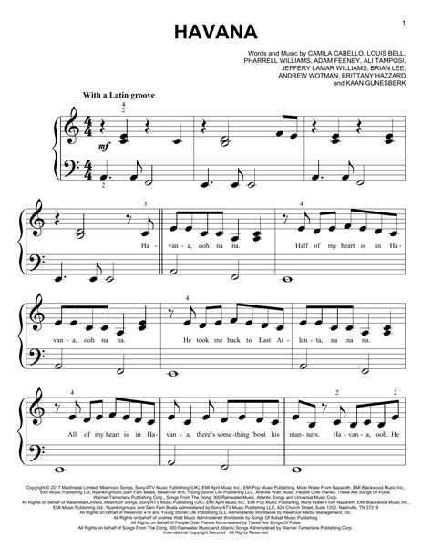 Download Camila Cabello feat. Young Thug "Havana" Sheet Music for Big ...