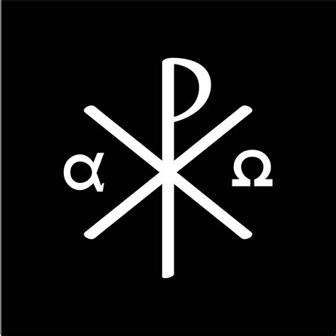 Jesus Chi Rho Symbol With Alpha And Omega Art Minimal Christian Art