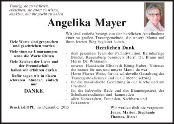 Traueranzeigen Von Angelika Mayer Mittelbayerische Trauer