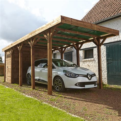 Carport Bois Harry 1 Voiture 17 M² Leroy Merlin