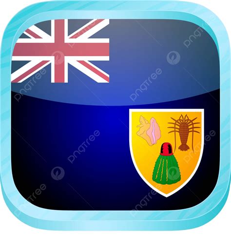 Turks And Caicos Flag On The Button Of A Smart Phone Vector Border