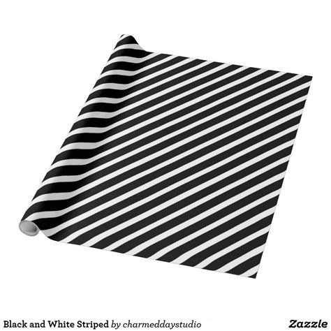 Black And White Striped Wrapping Paper Zazzle Diagonal Stripes