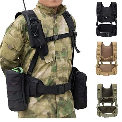 Homens T Tico Militar Body Molle Peito Rig Colete Equipamento De Ca A