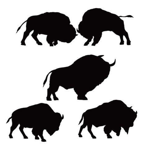 Free Vector Hand Drawn Bison Silhouette Illustration