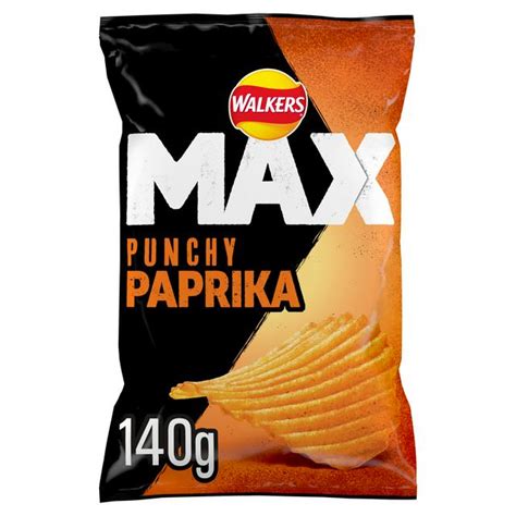 Walkers Max Punchy Paprika Crisps 150g : My Supermarket Compare