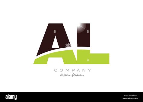 Letter Al A L Alphabet Combination Logo Icon Design With Green And