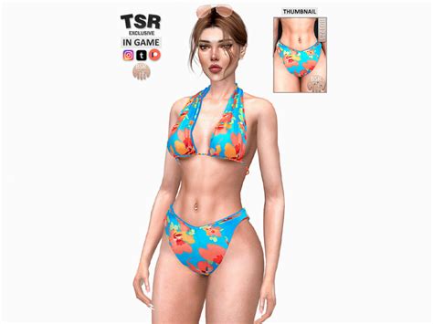 The Sims Resource FLORAL BIKINI SET 462 BOTTOM BD1225