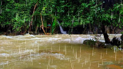 AIR NAIK SECARA TIBA TIBA SAAT CAMPING HUJAN DERAS DI PINGGIR SUNGAI