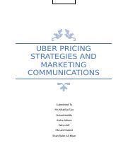 Uber Case Docx Uber Pricing Strategies And Marketing Communications