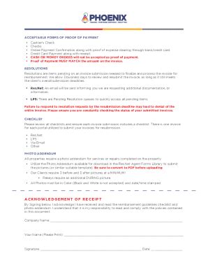 Fillable Online PAM REO REIMBURSEMENT GUIDELINES AND CHECKLIST Fax