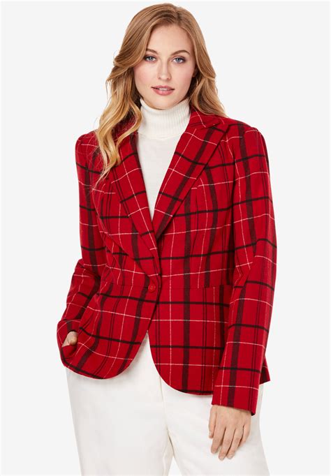 Wool Blend Peplum Blazer Woman Within