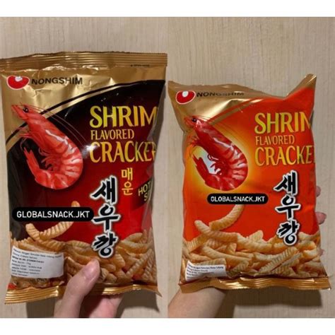 Jual Nongshim Shrimp Flavored Cracker Original Hot Spicy Gr Korean Snack Shopee Indonesia