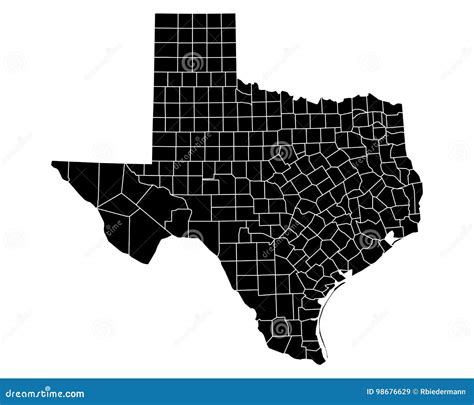 Mapa De Texas Ilustra O Do Vetor Ilustra O De Contorno