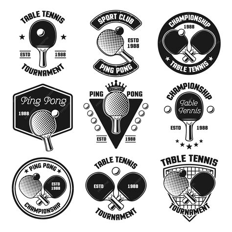 Premium Vector Set Of Ping Pong Or Table Tennis Vector Black Emblems