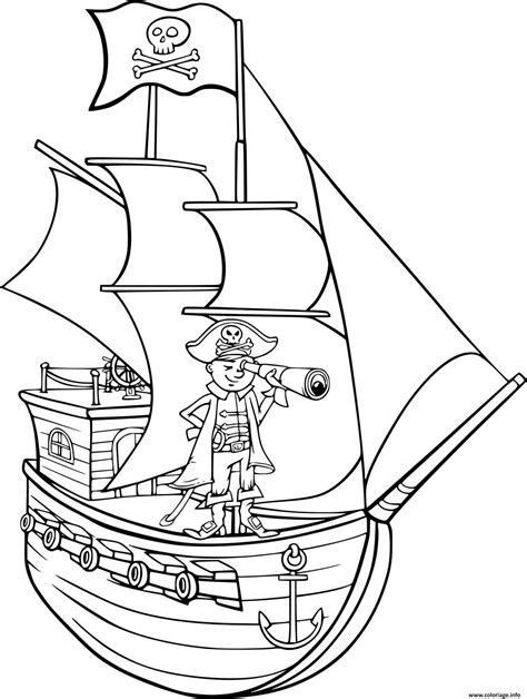 Coloriage Bateau Pirate Avec Son Capitaine Jecolorie The Best Porn