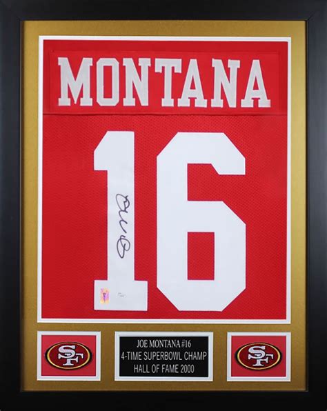 Joe Montana Signed San Francisco 49ers 24x30 Custom Framed Jersey Jsa