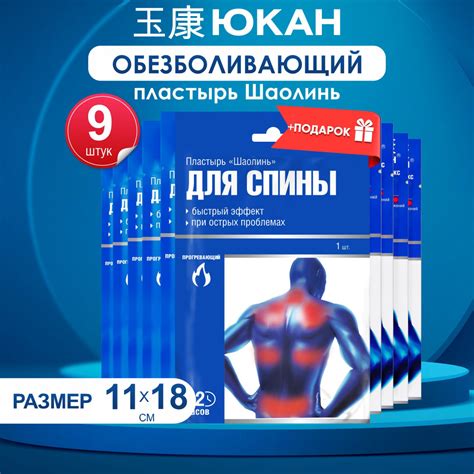 Пластырь для спины обезболивающий ЮКАН Шаолинь 9 уп. - купить с ...
