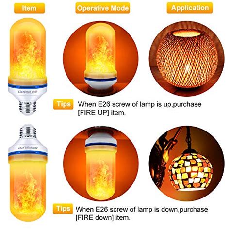 Cppslee Led Flame Effect Light Bulb Modes Flame Lights Bulbs E