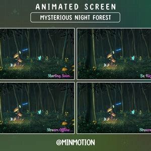 Animated Night Forest Twitch Stream Screen / Mesmerizing Night Forest ...