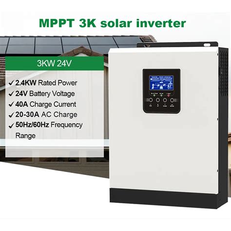 Hybrid Solar Inverter 3000va 2400w Pure Sine Wave Dc 24v Ac 220vac Mppt Solar Inversor Build In