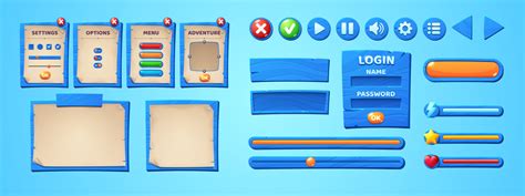 Game Ui Menu Interface Scrolls And Parchments 12996523 Vector Art At