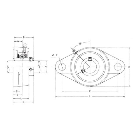 Ucfl Imperial Two Bolt Oval Cast Iron Flange Housing With A