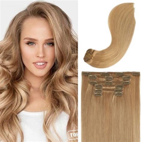 A Honey Blonde Clip In Remy Human Hair Extensions Pcs G