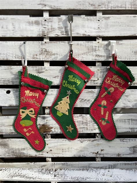 Vintage Felt Christmas Stockings - Etsy