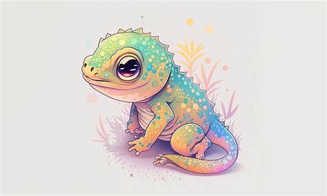 Cute Lizard Kawaii Clipart Grafica Di Poster Boutique · Creative Fabrica