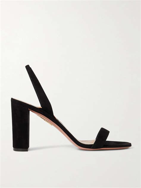 AQUAZZURA So Nude 85 Suede Slingback Sandals NET A PORTER