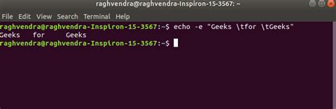 Echo Command In Linux With Examples Geeksforgeeks