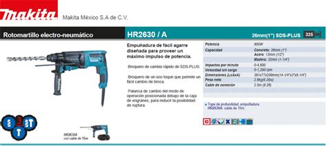 Rotomartillo Electro Neum Tico Hr Makita Mx