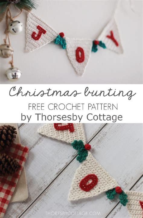 Free Crochet Pattern Christmas Bunting Free Crochet Patterns