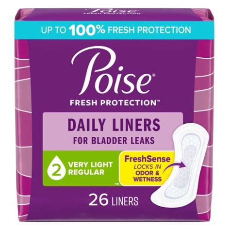 Poise Daily Incontinence Panty Liners Two Drop Very Light Regular