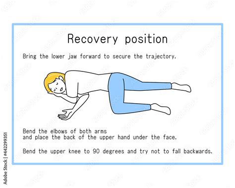 英語版図解回復体位のやり方 シンプルなイラスト ベクター English version How to do the recovery