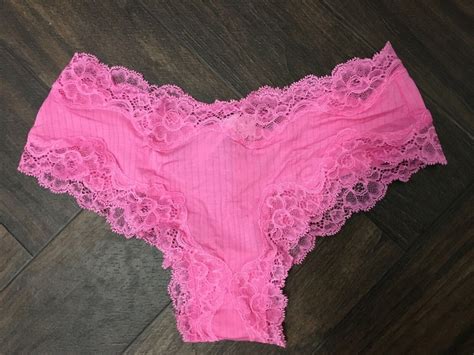 Victorias Secret Ribbed Lace Cheeky Panty Hollywood Pink M Nwt Ebay