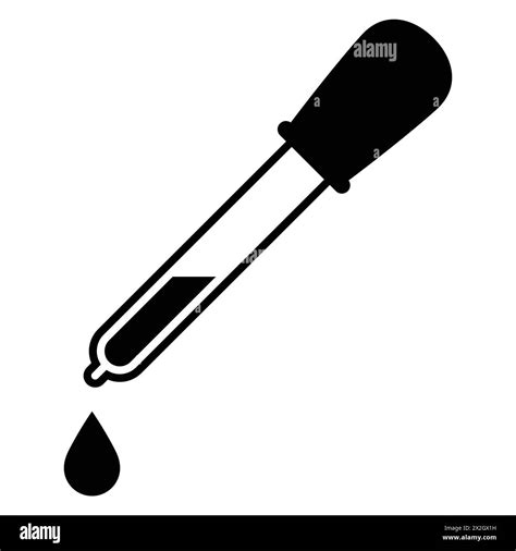 Dropper Vector Flat Pictogram Illustration Pipette And Drop Sign