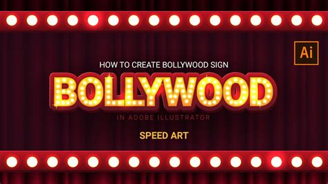 Bollywood Sign In Adobe Illustrator Speed Art Youtube