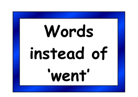 Synonyms For Went Vocabulary Cards Teaching Resources