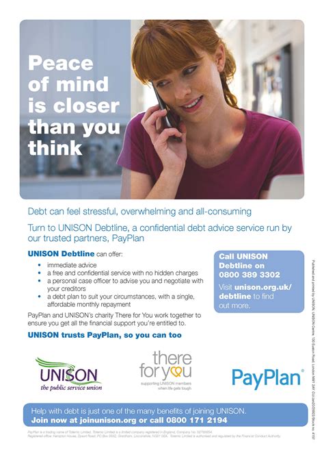 Unison Debtline Poster Unison Shop