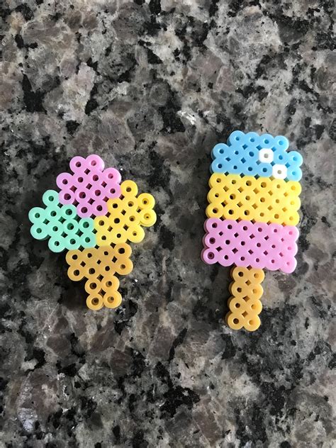 Perler Bead Ice Cream and Popsicle