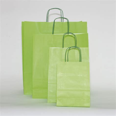 Bolsa De Papel Verde Pistacho Asa Retorcida Verde Claro Muy Bonita