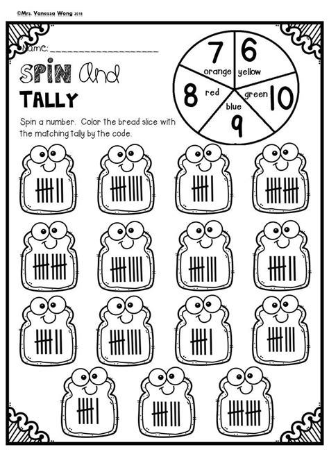 Kindergarten Math Worksheets Numbers 1 10 Tally Marks Etsy