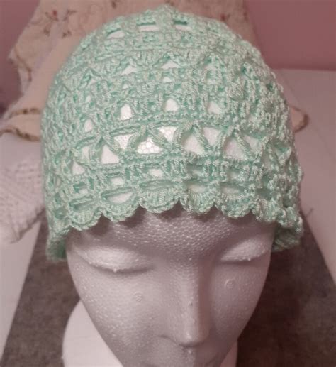 Girls Hat Crochet Skull Cap Womens Hat Lacy Crochet Etsy