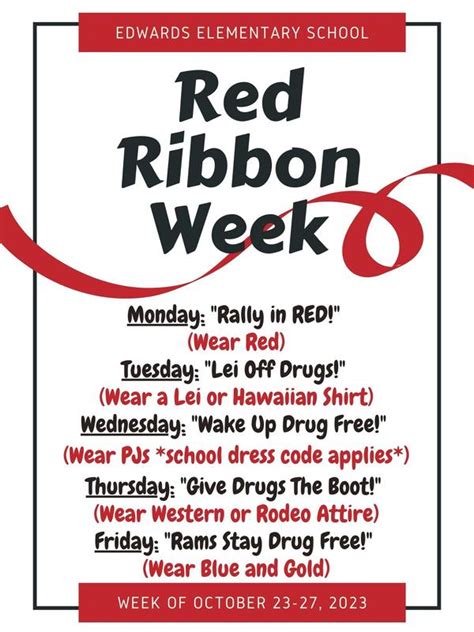 Red Ribbon Week Dress Up Days Edwards Elementary School