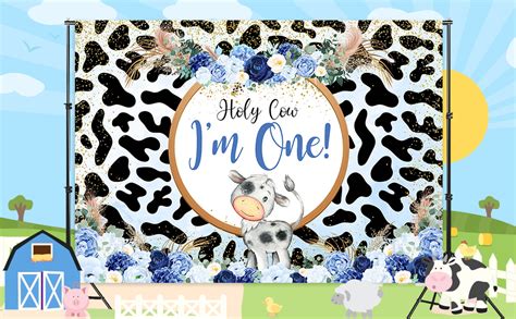 Amazon Avezano Holy Cow I M One Birthday Backdrop Holy Cow St